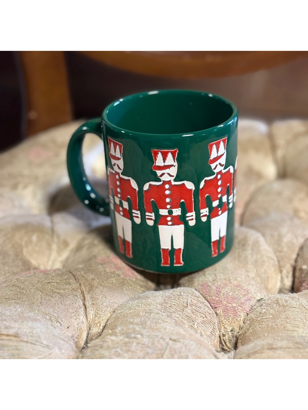 Vintage Toy Soldier Nutcracker Mug Cup 12 Oz Waechtersbach Germany Green Red